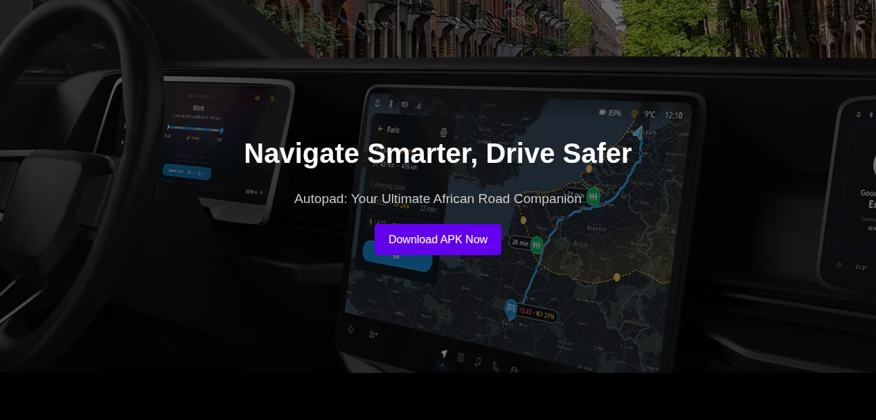 Autopad mobile app interface for African drivers