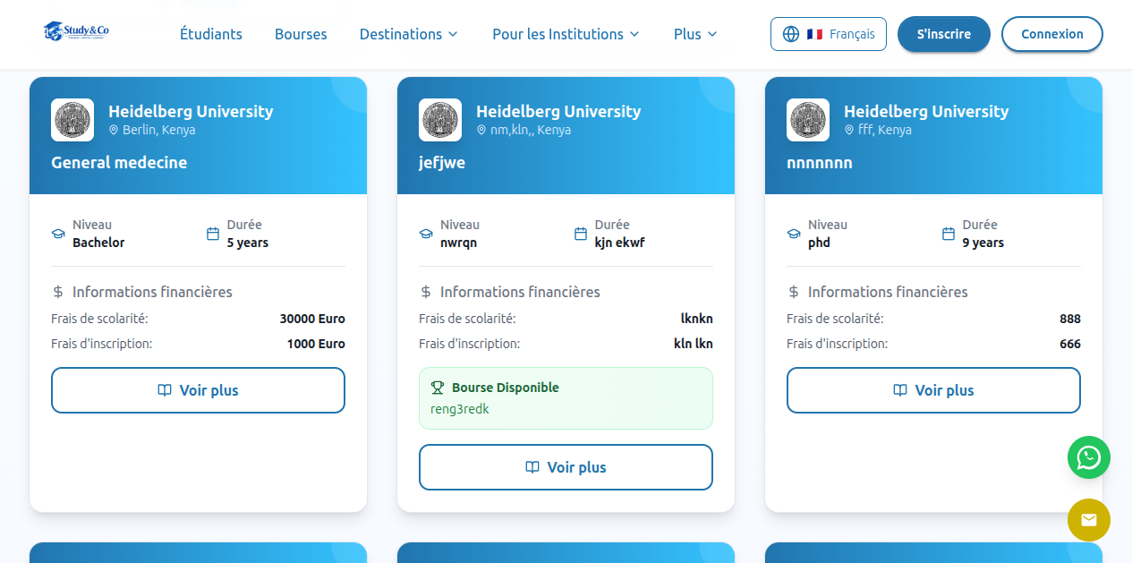 Study and Company platform interface